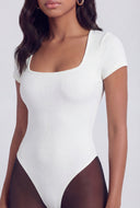 Icelynn Ribbed Square Neck Bodysuit