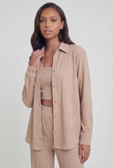 Aileen Textured Button-Front Shirt