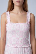 Patterned Smocked Top