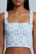 Patterned Smocked Top
