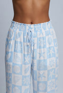 Patterned Wide Leg Pants
