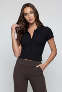 Textured Lettuce Edge Shirt