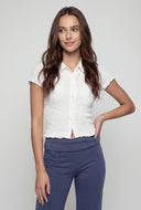 Textured Lettuce Edge Shirt