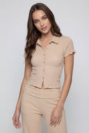 Textured Lettuce Edge Shirt