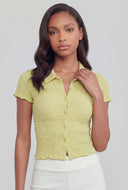 Textured Lettuce Edge Shirt