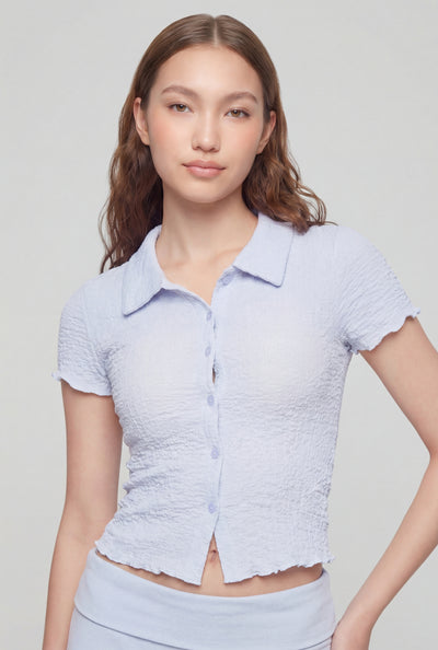 Textured Lettuce Edge Shirt