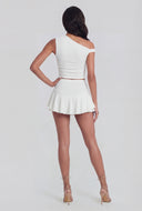 Asymmetrical One Shoulder Textured Blouse