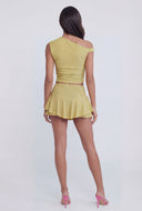 Asymmetrical One Shoulder Textured Blouse