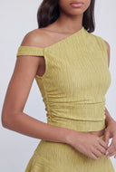 Asymmetrical One Shoulder Textured Blouse
