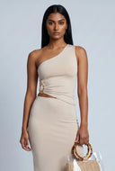 Jocelyn Metallic Detail Asymmetrical Top