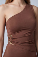 Jocelyn Metallic Detail Asymmetrical Top