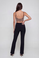 Brushed Knit Pintuck Bootcut Pants