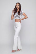 Brushed Knit Pintuck Bootcut Pants