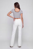 Brushed Knit Pintuck Bootcut Pants