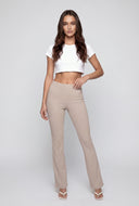 Brushed Knit Pintuck Bootcut Pants