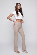 Brushed Knit Pintuck Bootcut Pants