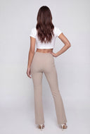 Brushed Knit Pintuck Bootcut Pants