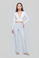 Brushed Knit Pintuck Bootcut Pants