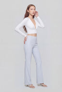Brushed Knit Pintuck Bootcut Pants