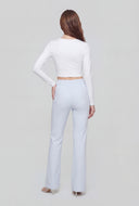 Brushed Knit Pintuck Bootcut Pants