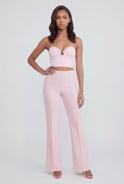 Brushed Knit Pintuck Bootcut Pants