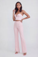 Brushed Knit Pintuck Bootcut Pants