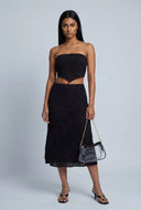 Aniyah Patchwork Strapless Crop Top