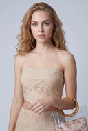 Aniyah Patchwork Strapless Crop Top