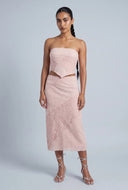 Aniyah Patchwork Strapless Crop Top