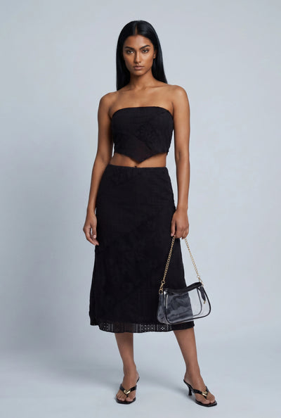 Aniyah Patchwork Midi Skirt
