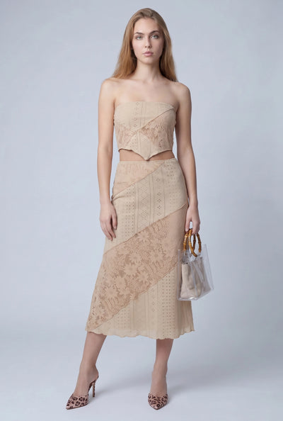 Aniyah Patchwork Midi Skirt