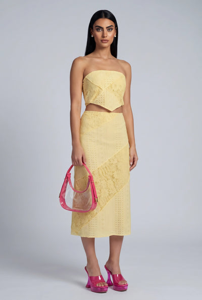 Aniyah Patchwork Midi Skirt