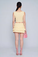 Textured Tiered Ruffle Skort