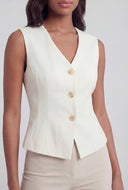 Michaela Shoulder Pad Blazer Vest