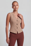 Michaela Shoulder Pad Blazer Vest
