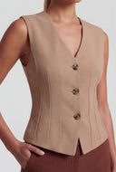 Michaela Shoulder Pad Blazer Vest