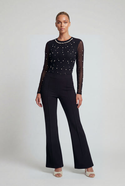 Nola Crepe Flare-Leg Pants