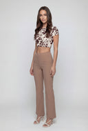 Nola Crepe Flare-Leg Pants