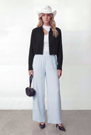 Cropped Crepe Knit Shirt