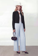 Cropped Crepe Knit Shirt