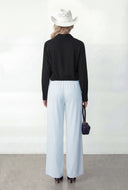 Cropped Crepe Knit Shirt
