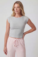 Knit Cap Sleeve Crop Top
