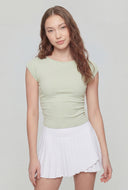 Knit Cap Sleeve Crop Top