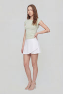 Knit Cap Sleeve Crop Top