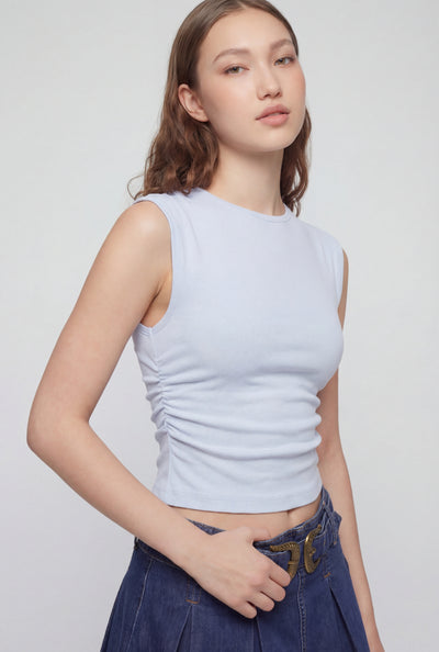 Knit Cap Sleeve Crop Top