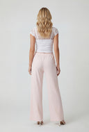 Beaded Drawstring Ribbed Palazzo Pants