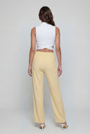 Beaded Drawstring Ribbed Palazzo Pants