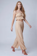Anastasia Poplin Ruffled Crop Top