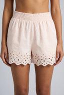 Floral Embroidered Eyelet Shorts