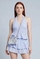 Eyelet Peplum Halter Top